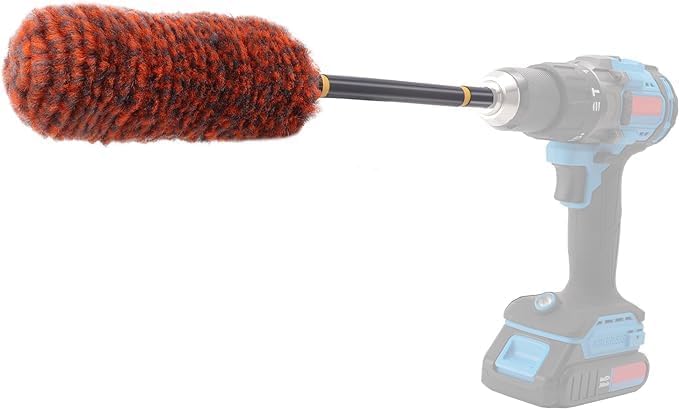 SPTA 1 Pc Soft Microfiber Extended Reach Rim Drill Wheel Brush, Microfibre