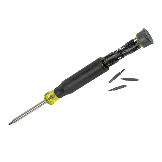 Klein Tools Precision Screwdriver Set, 27-in-1 Multi-Bit Screwdriver with 26 Tamperproof Bits, Onboard Storage, Rare-Earth Magnet 32327