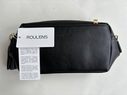 Roulens Small Crossbody Bag with 3 Zip Compartments,Vegan Leather Phone Bag for Women,Shoulder Bag with Adjustable and Removable Wide Strap