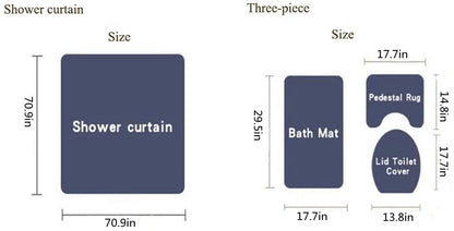 4PCS Halloween Shower Curtain Set with Non-Slip Rug, Toilet Lid Cover and Bath Mat, Moon Night Forest Pumpkin Shower Curtain with 12 Hooks, Waterproof Shower Curtain for Halloween Bathroom Decor
