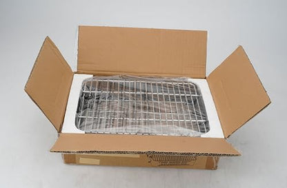 onlyfire Adjustable Rotisserie Basket, Stainless Steel Flat Rotating Cages Fits 1/2" Hexagon, 3/8" Hexagon, 3/8" Square & 5/16" Square Rotisserie Spit Rods and Most Chacoal, Kamado and Gas Grills