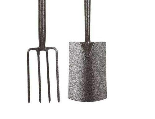 Unibos 2 Psc Heavy Duty Garden Digging And Border Spade And Fork Set Stainless Steel Finish