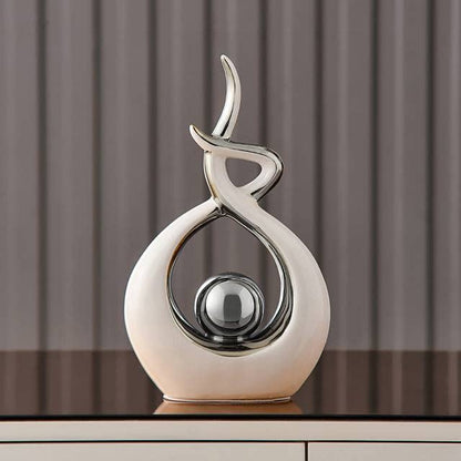 CESTATIVO Home Decor Modern Abstract Art Ceramic Statue, Room Decor, Table Decorations for Living Room Dining Room Office Centerpiece, 27 cm High