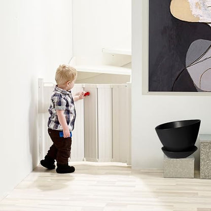 BabyDan - Guard Me Auto Retractable Stair Gate, 55-89 cm width, One-Hand Operation Safety Gate, Child and Pet Gate, White, Made in Denmark