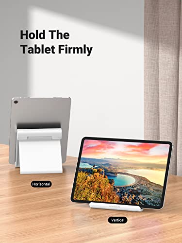 UGREEN Tablet Stand Holder Adjustable Portable Desktop Dock Office Compatible with iPad Pro 11 9.7 10.5 Air Mini 5 4 3 2 iPhone 17 16 15 14 13 12 White