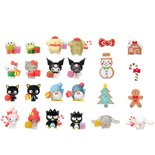 Jazwares Hello Kitty and Friends Holiday Advent Calendar - 24 Exclusive Items - Seasonal Toys for Kids - Officially Licensed Sanrio Product from Ages 6+