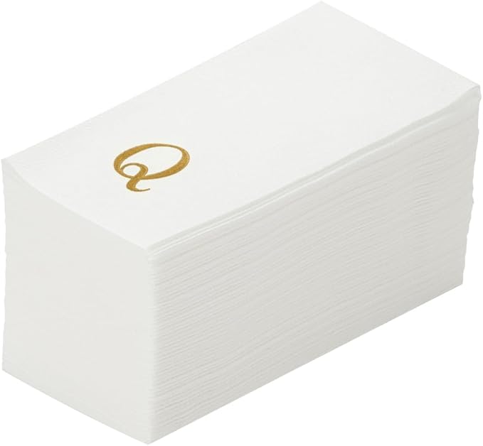 Luxenap 15.8 X 7.9 Inch Linen-Feel Guest Towels, 50 Lettered Hand Towels