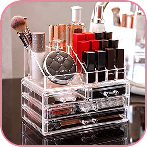 Home and Garden Products Cosmetic Organiser Drawers Clear Acrylic Jewellery Box Makeup Storage Case