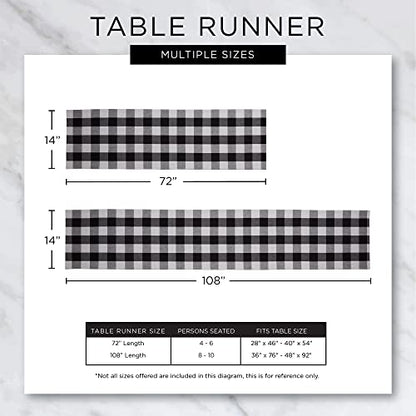 DII Holiday Dining Table Linen Collection Tartan Holly Plaid, Christmas Table Runner, 14x108, Red & Green