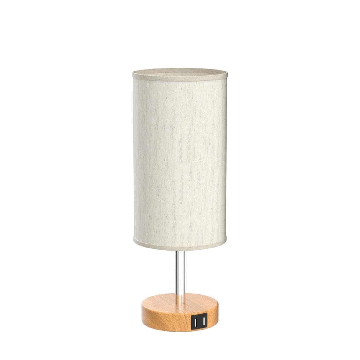 Yarra-Decor Bedside Table Lamp with USB Ports - Touch Control for Bedroom 3 Way Dimmable Nightstand Lamp with Round Fabric Shade for Living Room, Dorm, Home Office, Corded Electric, Without Battery