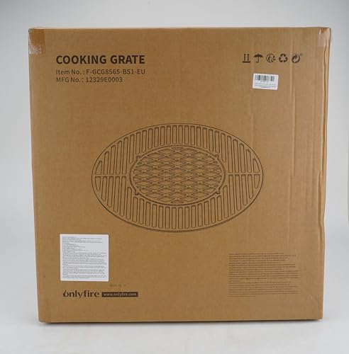 onlyfire Cast Iron Gourmet BBQ System Cooking Grate replacement for 57CM Weber Charcoal Grills