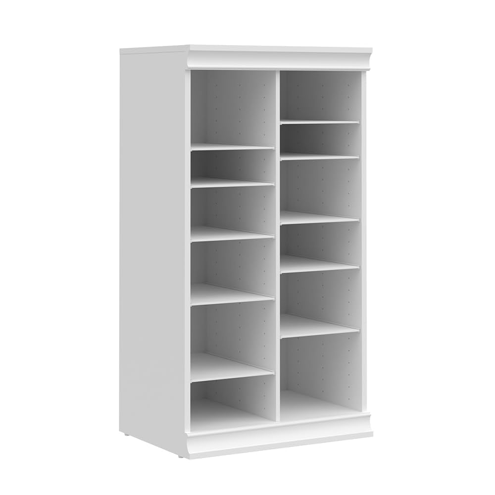 ClosetMaid Modular Adjustable Divided Storage Shelving Unit Organizer, 15.94-Inch D x 40.3-Inch H x 21.38-Inch W, White