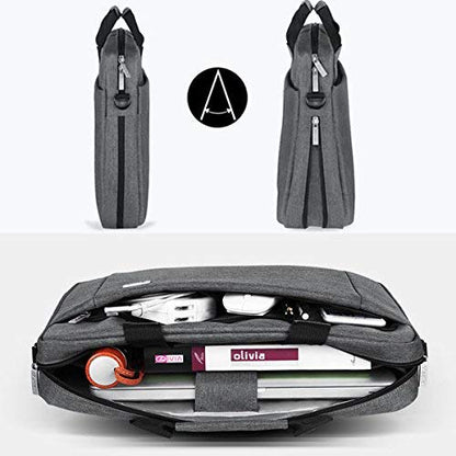 Voova Laptop Bag Case 14 15 15.6 Inch, Computer Sleeve Messenger Bag with Shoulder Strap Expandable Waterproof Business Briefcase for Men Women to Work Travel School, Fit 14-16 Inch Laptop-Grey