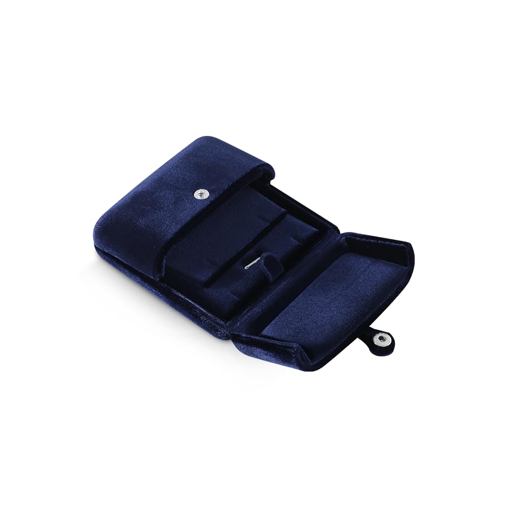 Yinbeini Necklace Jewelry Box，Velvet Earring Gift boxes Display，Valentine Necklaces Holder for Women，Men Earrings Storage Cases (Blue)