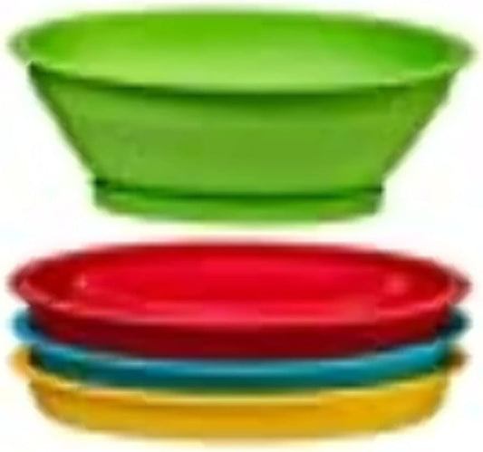 Progressive International Collapsible Mini Small Compact Multi Colored Fruit Vegetable Colander Strainer Water Drainer Set