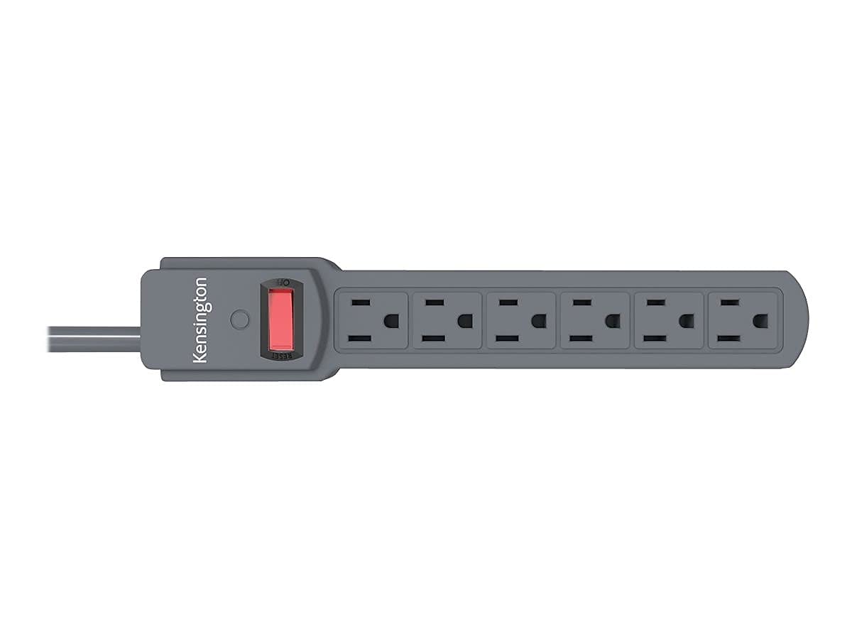 Kensington Guardian 6 Outlet Power Strip, 15ft Surge Protector, 15-Foot Cord, 540 Joules, Black(K38215NA)