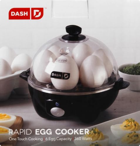 DASH Rapid Egg Cooker: 6 Egg Capacity Electric Egg Cooker for Hard Boiled Eggs, Poached Eggs, Scrambled Eggs, or Omelets with Auto Shut Off Feature - Aqua, 5.5 Inch (DEC005AQ)