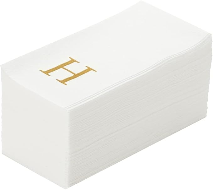 Luxenap 15.8 X 7.9 Inch Linen-Feel Guest Towels, 50 Lettered Hand Towels
