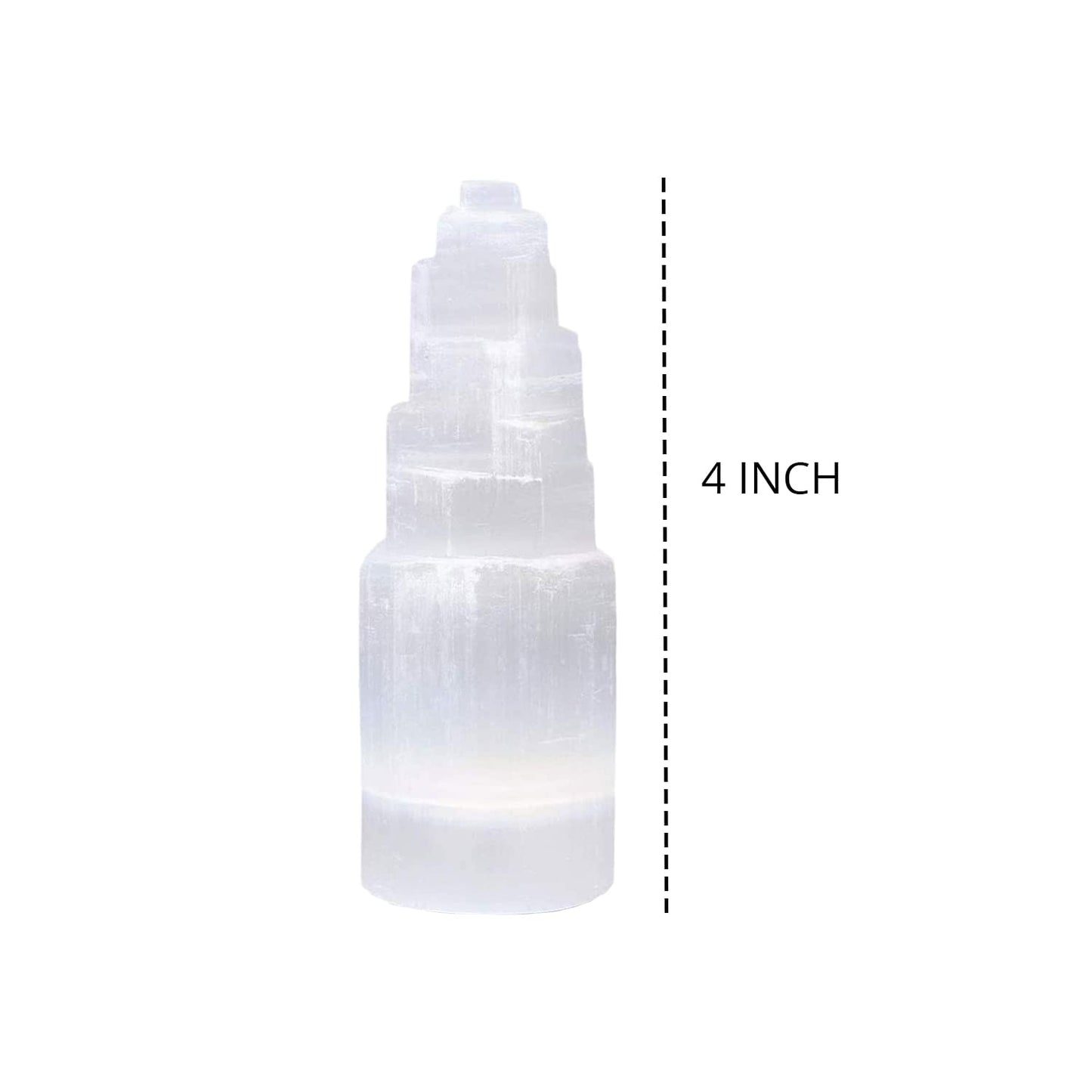 NORTHLANDZ Selenite Crystal Skyscraper Tower, Healing & Calming Effects, Cordless Meditation Stones, 10 cm Each – 3 Pack, White