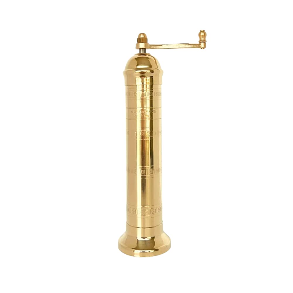Alexander Home Original Greek Salt Mill, 9-Inch Brass – European Manual Salt Grinder Refillable