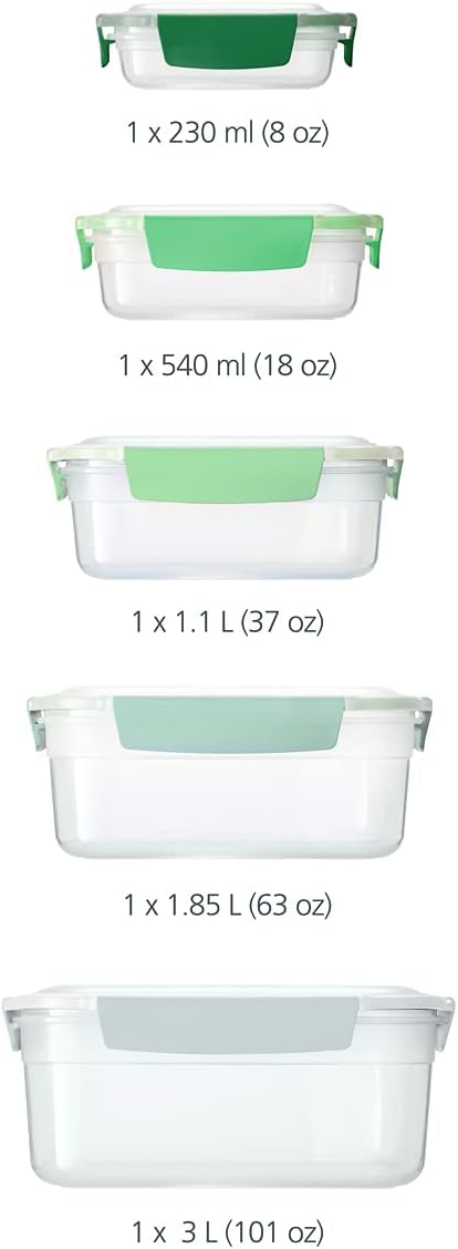 Joseph Joseph Nest Lock, 10 Piece Plastic Food Storage Container set