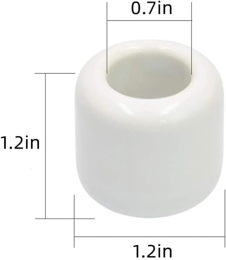 Ceramic Chime Candle Set - 0.7 Inch Diameter, Home Small Candle Holders for Casting Chimes, Rituals, Spells, Vigil, Wiccan Supplies & More (8 Pcs, Black, White)