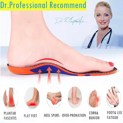 Goofort Arch Support Gel Insoles Women Men 7-Times-Shock-Protection 3D-Xpain™-Poron Plantar Fasciitis Orthotic Insoles Flat feet Insole Orthopedic Insoles Metatarsalgia Heel Pain Comfort Shoe Inserts
