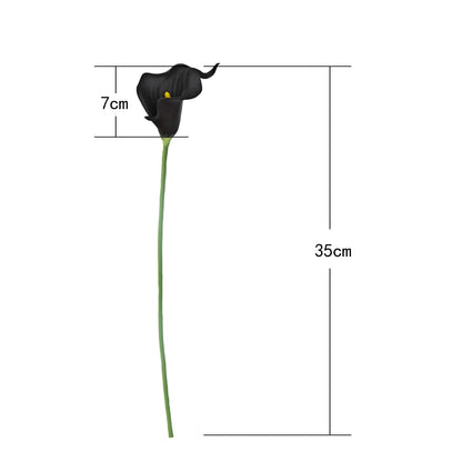 Letjolt Artificial Calla Lily Black Flowers for Wedding Bouquet Flower 12Pcs Home Decoration Faux Calla Lilies Flower, Black