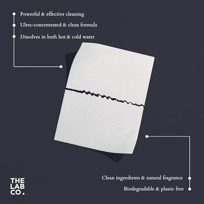 The Lab Co. Laundry Detergent Strips Sheets | 64 Loads | Eco Ultra-Concentrated | Non-Bio for Sensitive Skin | Relaxing Fragrance Cotton Lavender Jasmine