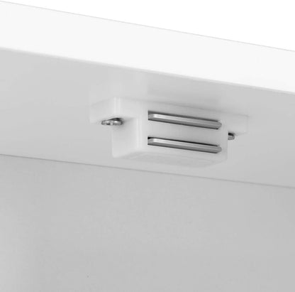 Yaheetech Modern Bathroom Mirror Cabinets, Wall Mount Storage Cabinet with Adjustable Shelf, Double Door Cupboard, White, 56 x 13 x 58 cm