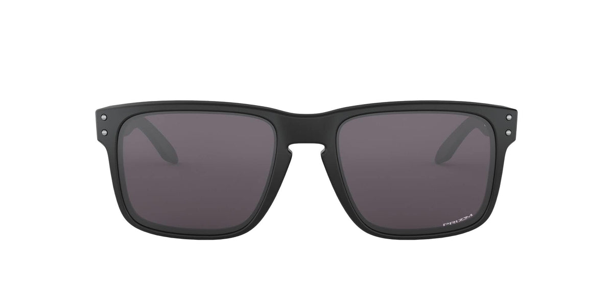 Oakley Men's OO9102 Holbrook Square Sunglasses, Matte Black on Black/Prizm Black Polarized, 57 mm