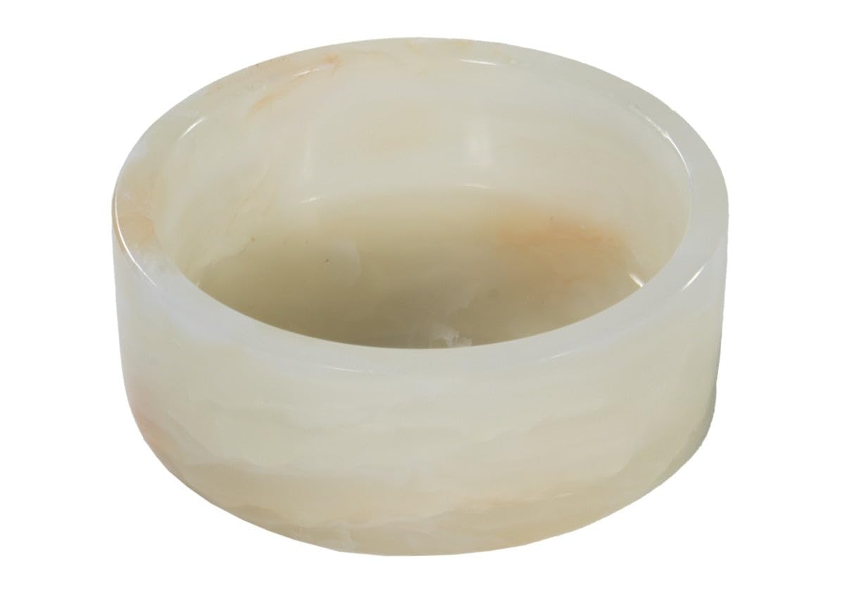 Alice Lane Angelo Bowl | White Onyx Catchall Bowl – Handcrafted Decorative Bowl for Entryway, Vanity, or Coffee Table – Modern Onyx Candy Dish & Trinket Dish