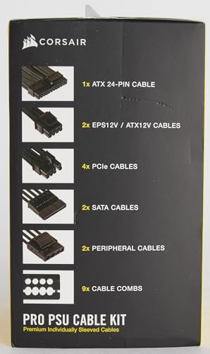 CORSAIR CP-8920222 Premium Individually Sleeved PSU Cables Pro Kit – Red, 2 Year Warranty, Black