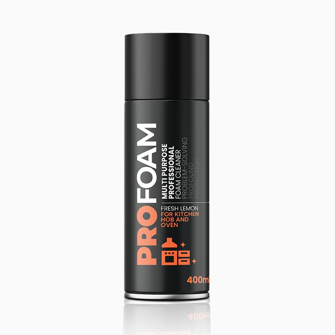 Profoam Oven, Grill & Barbecue Cleaner, Heavy Duty Oven Cleaner & Degreaser, Removes Baked On Food and Burnt-In Grease Fast, (400ml) Foam Spray, Made In The UK