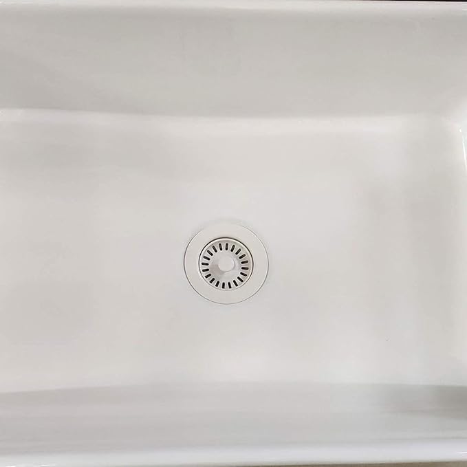 White Polymer Drain Kitchen Sink Drain Assembly