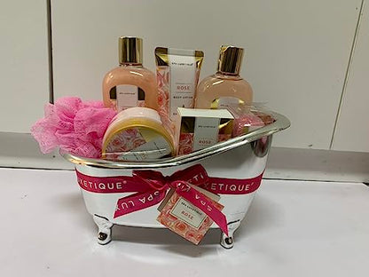 spa luxetique Gift Set For Women, Bath Sets for Women Gift, 8 Pcs Rose Spa Basket Includes Bubble Bath, Shower Gel, Body Lotion, Birthday Spa Gifts, Mother‘s Day Gifts for Mom, Christmas Gifts for Her