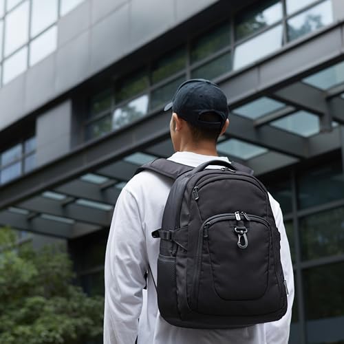 Amazon Basics Travel Laptop Backpack for 15.6 inch Laptop, Black