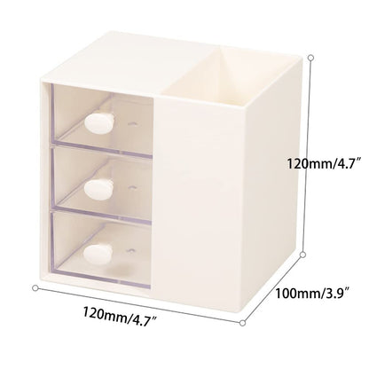 Multi-Functional Pen Holder, Pen Organizer for desk, Desk Organizer with 5 Compartments, Storage Rack for School Home Office Art Supplies, Gift for Teachers, Classmates, and Friends (White)