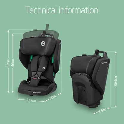 Maxi-Cosi Nomad Plus, Foldable Car Seat, 15 Months – 4 Years, 76 - 105cm , Portable Travel Car Seat, Ultra-Compact & Lightweight, Side Impact Protection, Fits any Car, Travel Bag, Authentic Black