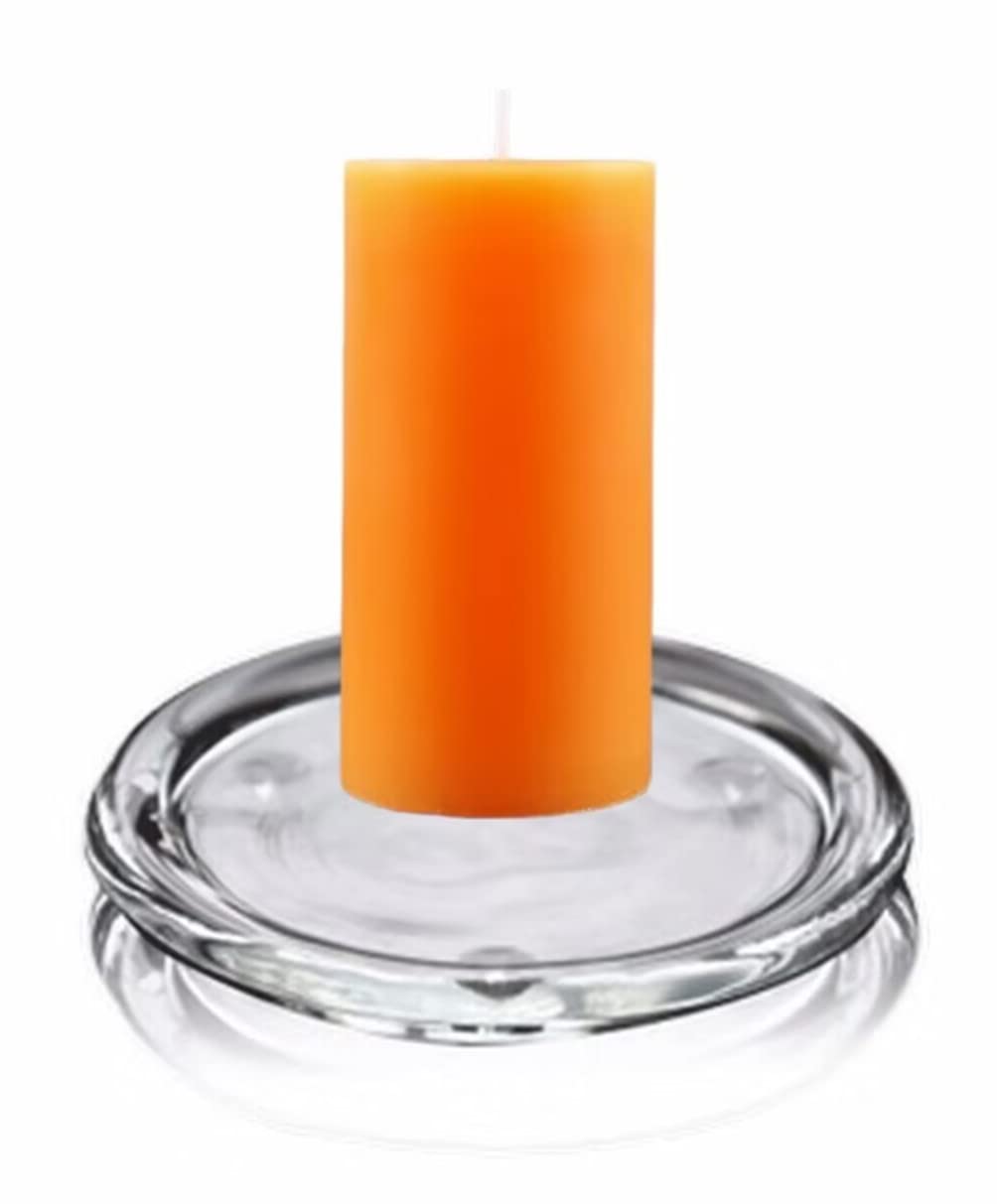 Cumuiu 4 Pack Glass Candle Holder 3" Clear Beautiful Transparent Round Candle Plate…