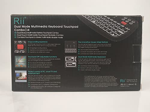 New Dual Mode Wireless Multimedia Keyboard with Touchpad Mouse Rii I4 Bluetooth 4.0 with 2.4G Wireless Mini Keyboard with Scroll Button LED Backlit Rechargeable Battery
