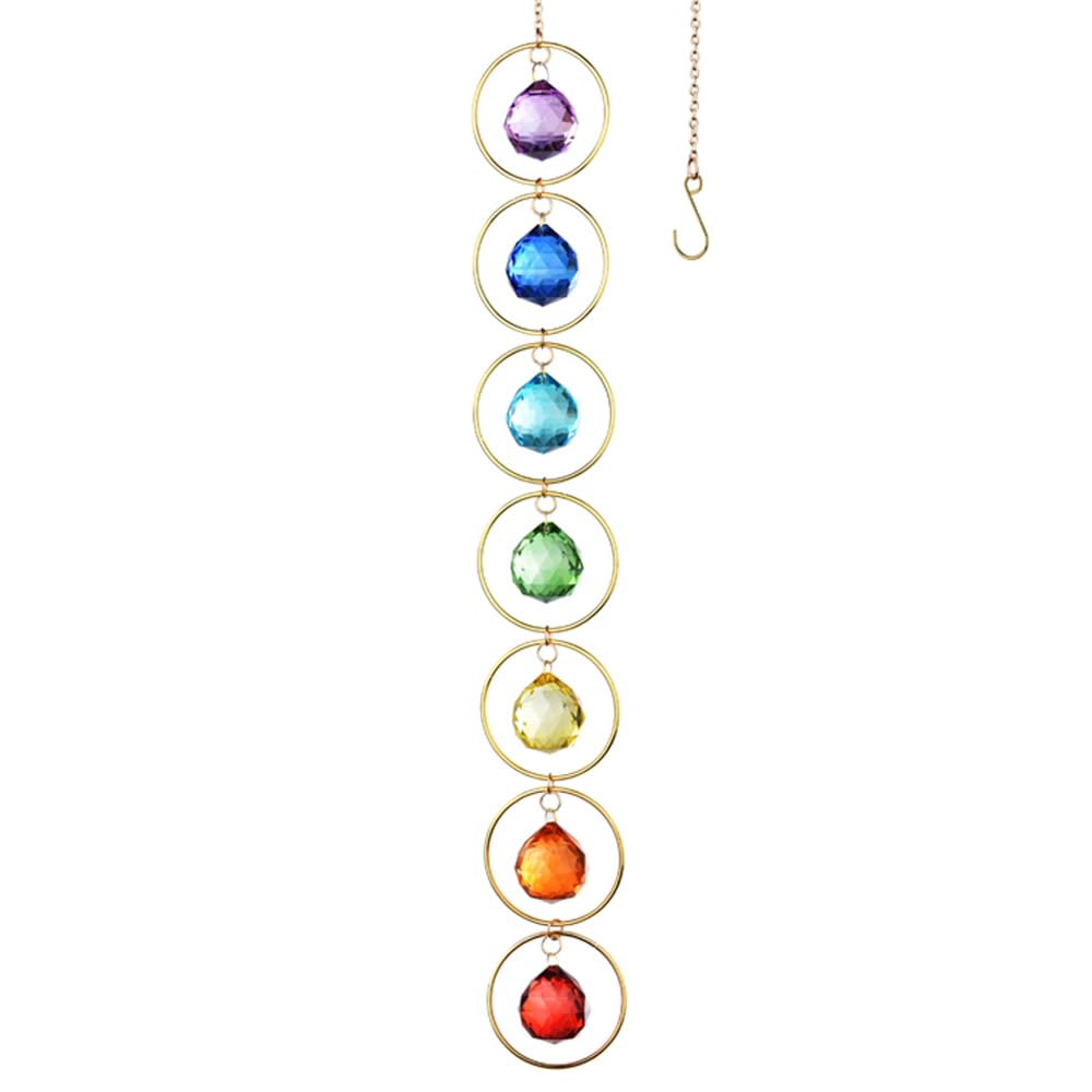 7-Chakra Hanging Crystal Chakra Suncatcher Chakra Wall Decor for Meditation