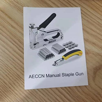 AECCN Staple Gun with 2100 Staples - 3 in 1 Heavy Duty staple Gun Kit with Remover, Durable Stainless Steel Upholstery Stapler for Fixing Material, Decoration DIY, Carpentry, Furniture