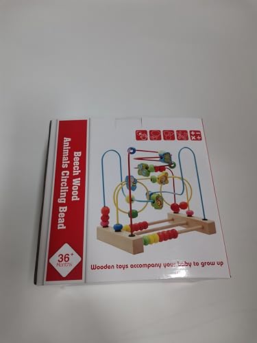 Jacootoys Toddlers Bead Maze Roller Coaster Animal Circle Toys Educational Abacus Beads Game for Boys Girls Baby Gift