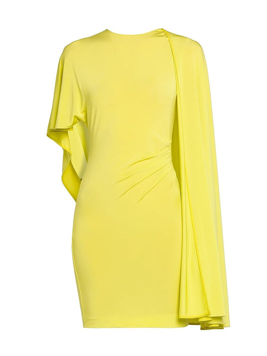 Stella McCartney, Asymmetric Jersey Minidress, 40 (4-6), Lime