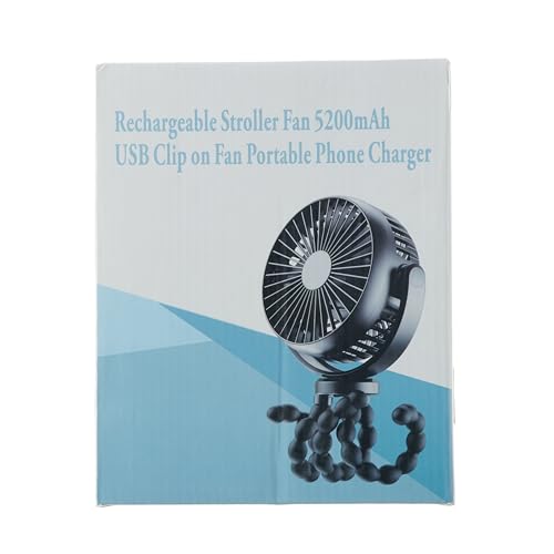 Baby Pram Stroller Fan 20H Buggy Cooling Clip On Fan, Portable 4000mAh Battery Personal Fan for Pram Accessories Baby Cot Wagon Stroller Pushchairs Crib Bed Treadmill,Travel Holiday Essentials