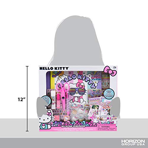 Hello Kitty All-in-One DIY , Design Your Own Scrapbook with Over 250 Essentials, Great Hello Kitty Toys for Weekend Activity, Photo & Keepsake Album for Kids Ages 5, 6, 7, 8, 9, Small, Multicolor
