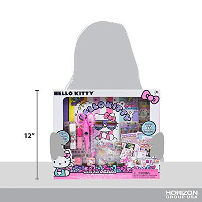 Hello Kitty All-in-One DIY , Design Your Own Scrapbook with Over 250 Essentials, Great Hello Kitty Toys for Weekend Activity, Photo & Keepsake Album for Kids Ages 5, 6, 7, 8, 9, Small, Multicolor