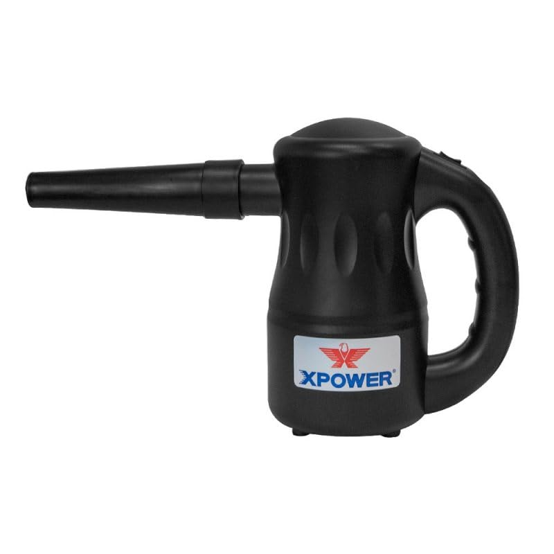 XPOWER A-2 Airrow Pro Electric Air Duster for Dusting, Drying, Inflating, Car Detailing, Computer, Leaf Blowing, 90 CFM, 7 Nozzles+2 Brushes, High Performance Motor, Eco-Friendly, Jet Black