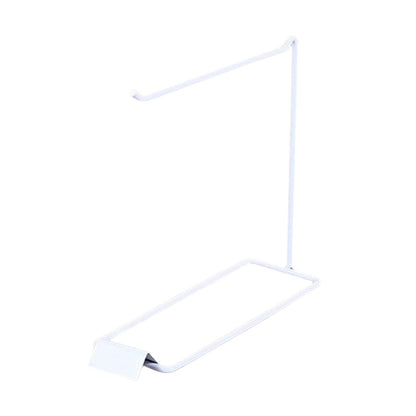 Colaxi Tabletop Free Standing Jewelry Organizer Holder Stand, Modern Metal Hanger Rack Display for Ear Hooks Trinket Keychains Necklace Dresser, 1 Row White